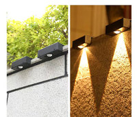Applique murale solaire extérieure avec lumières LED lampe de lavage colorée pour jardin clôture balcon escaliers décor lampes de jardin solaires