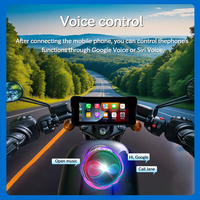 GPS de moto portable avec écran tactile de 6,86 pouces, prend en charge la fonction CarPlay/Android sans fil, radio, enregistreur de conduite automatique