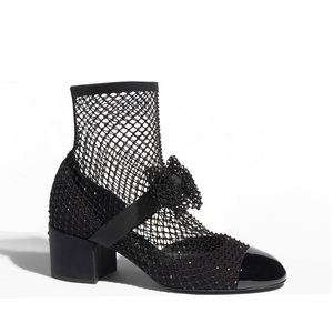 2024 Custom <span class=keywords><strong>Mary</strong></span> Janes produttore di design da donna Sexy in rete nera pump da esterno con tacco grosso scarpe personalizzate per feste <span class=keywords><strong>Mary</strong></span> Janes - Product Image 1