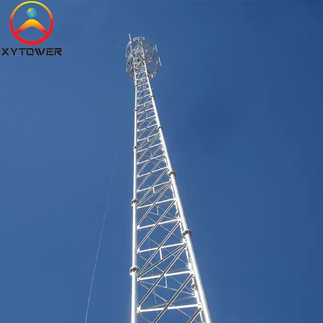 Aangepast Ontwerp 3-potig Stalen Rooster 5G Wifi Telecommunicatie Stalen Buisvormige Antenne Pijp Toren