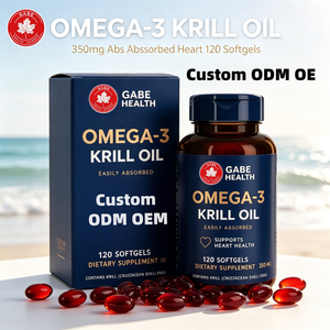 Capsules d'huile de krill de l'Antarctique OEM, oméga-3, 350 mg, phospholipides EPA DHA, 120 gélules, pour la santé cardiaque des seniors, fabricant - Product Image 1