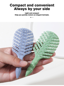 Vente en gros de mini brosse à cheveux personnalisée pour bébé démêlant produit de lissage avec logo en nylon pour enfants avec évent - Product Image 5