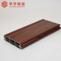 Perfil de Aleación de Aluminio con Acabado de Grano de Madera, Tubo Cuadrado y Rectangular para Ventanas, Puertas y Marcos de División del Hogar