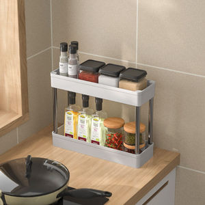 Troli plastik ruang tamu, troli penyimpanan multifungsi dengan roda 3 tingkat, troli penyimpanan dapat digerakkan - Product Image 3