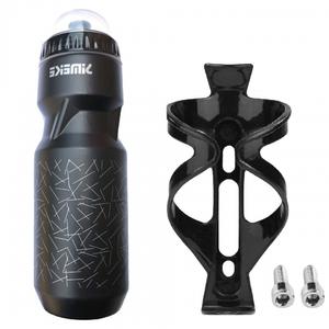 Botella de agua deportiva Kmike de 750 ml, plástico negro con soporte, botella ligera para bicicleta, para ciclismo de montaña - Product Image 1