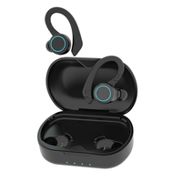 Earphone Bluetooth Nirkabel TWS Sport Earbuds OEM Anti Air IPX7 dengan Pengait Telinga dan LED Touch