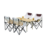Ensemble table et chaises pliantes en acier carbone et tissu Oxford avec dossier pour le camping et les pique-niques – Vente en gros
