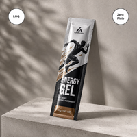 Sachet de gel énergétique imprimé sur mesure à trois soudures avec encoche de déchirement pour nutrition sportive, emballage alimentaire de qualité alimentaire avec faible MOQ