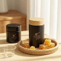 Pot en verre noir mat classique 180 ml (6 oz) avec couvercle doré, attrait esthétique élevé, présentoir de vente au détail pour emballage de compléments vitaminiques