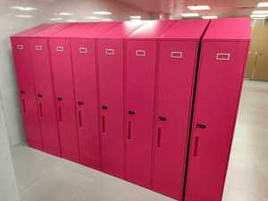 Casier de gym en acier Z Door, armoire de rangement métallique à 4 portes, casier à vêtements en fer avec pente - Product Image 5