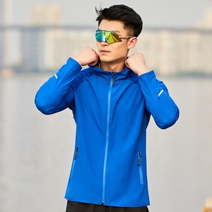سترات واقية من الرياح التخييم للرجال ، معاطف الجري في الهواء الطلق بسحاب كامل - Product Image 3