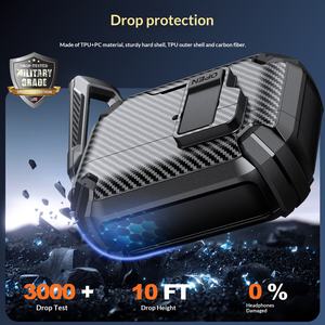 Funda Magnética Resistente para <span class=keywords><strong>AirPods</strong></span> <span class=keywords><strong>Pro</strong></span> 2 3 <span class=keywords><strong>con</strong></span> Bloqueo de Seguridad, Cubierta de Fibra de Carbono para <span class=keywords><strong>Carga</strong></span> Inalámbrica <span class=keywords><strong>MagSafe</strong></span> - Product Image 6