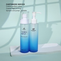Bouteille pulvérisateur à pompe personnalisée de 60 ml et 150 ml, couleur bleue dégradée givrée, pour spray fixateur, brume tonifiante, nettoyant