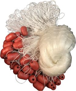 Filet de pêche fait à la main à 3 couches avec <span class=keywords><strong>mousse</strong></span> PVC 25M PA Line & Sinkers-Nylon 3 couches Seine Trammel Net Float Wrapped Rope 25M PA - Product Image 1