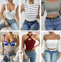 Venta al por mayor de fábrica: Pacas de ropa nueva de marca para mujer, vestidos, tops y camisetas.