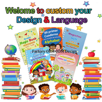 Buku Tulis Latihan Tulisan Tangan Bergaris Inggris Grosir Kustom untuk Anak-anak, Buku Ajaib Dapat Dipakai Berulang Kali untuk Perlengkapan Sekolah
