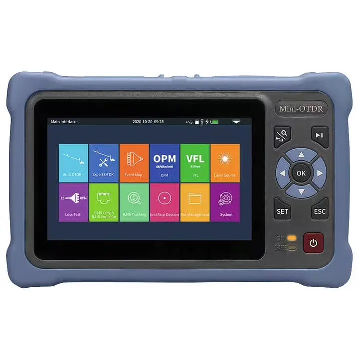 Fiber Optic Reflectometer Touch Screen EXFO VFL OLS OPM Event Map Ethernet Cable Tester 12 in 1 DE1201 Mini OTDR