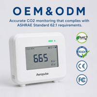 Aeropulse A200-CO2 Batteriebetriebener Kabelloser WiFi (2,4&5G) NDIR-Sensor Automatische Kalibrierung CO2 Temperatur- und Feuchtigkeitsüberwachung