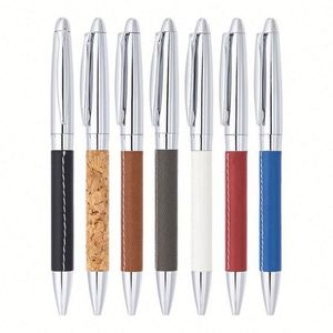 High Quality Custom Logo Metal Business Ballpoint <b>Pen</b> Laser Engraved Silk Printed Twisted Leather Design for Writing - Product Image 2
