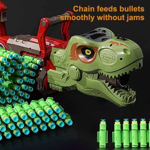 <span class=keywords><strong>Jeux</strong></span> de tir à tête de dinosaure avec brouillard électrique Mitrailleuse automatique Pistolet à balles souples Gatling EVA pour enfants - Product Image 5