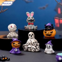 Adornos de Escritorio de Micro Paisajes para Halloween, Pascua y Decoración de Escritorio: Gorros para Cuentas, Momias, Calaveras, Conejos, Casas Mágicas y Fantasmas