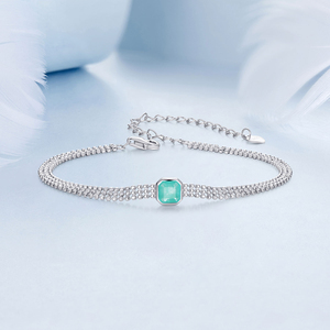 Bracciale di zircone turchese 925 Sterling perline multistrato a catena per donne Design originale delicato <span class=keywords><strong>regalo</strong></span> di alta gioielleria BSB157 - Product Image 4