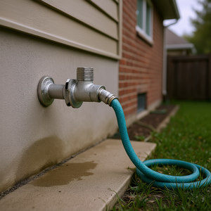 Robinet mural extérieur anti-siphon en laiton chromé, 12 pouces, 1/2 po PTC x 3/4 po MHT, avec tuyau anti-siphon - Product Image 2