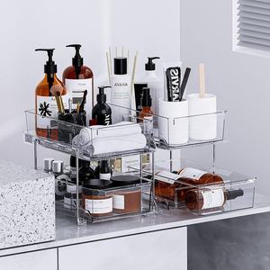 Organisateur de salle de bain de cuisine en plastique transparent à 2 niveaux <span class=keywords><strong>sous</strong></span> l'évier - Product Image 1