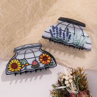 Pinces à cheveux en PVC et acétate, style pastoral lavande, design de luxe, pour femmes, accessoires pour cheveux, vente en gros, cadeaux, coiffes