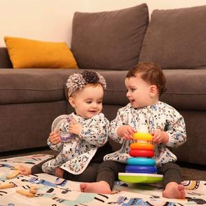 Baby Splat <strong>Mat</strong> for Under High Chair for Baby Feeding Set <strong>Splash</strong> <strong>Mat</strong> Waterproof Floor <strong>Mat</strong> + Baby Bib with Sleeves - Product Image 4