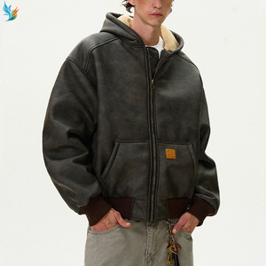 Felpa da uomo in pile resistente al vento di alta qualità invernale retrò con cerniera imbottita - Product Image 4
