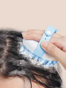 Sisir amfibi basah kering biru kualitas tinggi sikat sampo rambut silikon desain baru sikat kulit kepala pembersih