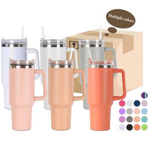 Gobelets de voyage isothermes pour café de 40 oz, plusieurs couleurs, double paroi en acier inoxydable avec poignée - Product Image 1