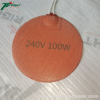 Plaque chauffante en silicone de forme personnalisée, élément chauffant électrique en caoutchouc de silicone, diamètre extérieur 78 mm