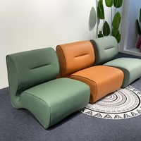 Fauteuil d'appoint moderne en similicuir PU sans accoudoirs, fauteuil de détente individuel pour la maison, le salon ou la chambre