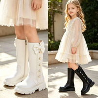 Chaussures pour enfants : Nouvelles bottes longues pour filles, style princesse, pour l'automne, idéales pour les banquets