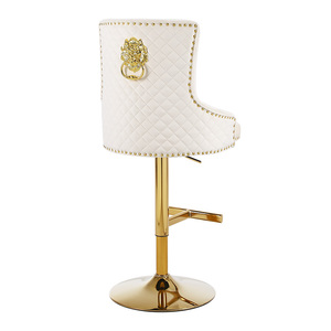 <span class=keywords><strong>Tabouret</strong></span> <span class=keywords><strong>de</strong></span> comptoir en tissu velours avec design moderne et base en métal doré chaise <span class=keywords><strong>de</strong></span> <span class=keywords><strong>bar</strong></span> réglable pour salle à manger salon maison hôtels - Product Image 6