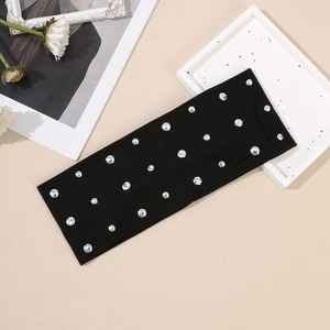 HZO-25110 nouveau clou perle bandeau de cheveux couleur unie lavage visage pression cheveux bandeaux sport groupé cheveux coiffures - Product Image 1