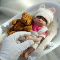 Poupée Adorable en Silicone Corps Entier de 8 Pouces pour Bébé Prématuré, Poupée Reborn Miniature Réaliste Henry, Surprise pour Enfants, Anti-Stress, Filles 3+