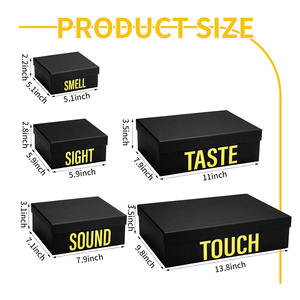 7999 elegante negro cinco sentidos cumpleaños apilamiento anidamiento Cajas de Regalo con tapas para marido novio Valentine Senses Cajas de Regalo - Product Image 2