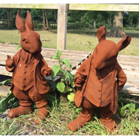 Statues de jardin en fonte grandeur nature de cheval et de cerf, décor de patio extérieur de luxe avec finition antique résistante aux intempéries, sculptures d'animaux