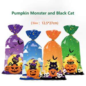 50 pièces/paquet Halloween fantôme bonbons Snack sac Eid Mubarak traiter sacs en plastique Biscuit biscuits cadeau fête poche plate pour enfant - Product Image 4