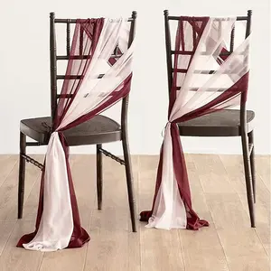 Ikat pinggang kursi sifon untuk dekorasi kursi lorong pernikahan, ikat pinggang untuk kursi meliputi lorong pernikahan dekorasi untuk pesta perjamuan upacara