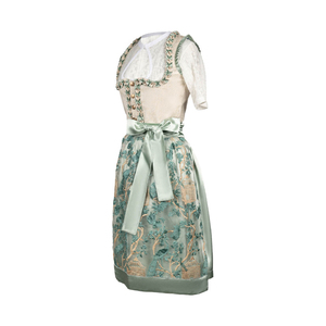 OEM <b>Women</b> Traditional Dirndl <b>Dress</b> Floral Embroidered Fitted Bodice Knee Length A Line Skirt Short Sleeve <b>Vintage</b> Style - Product Image 2