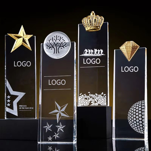 Custom Acrylic Crystal <b>Trophy</b> Award With Wooden Base Laser Engraving Logo Corporate Recognition Ceremony Gift <b>Trophy</b> - Product Image 3