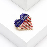 Nouvelles Broches Créatives en Strass pour Hommes et Femmes, Bijoux de Mode, Broches Cœur et Drapeau, Épingles de Poitrine pour Vêtements, Badges, Vente en Gros