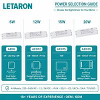 Controlador LED Electrónico Impermeable IP44 LETARON ODM/OEM para Espejo de Baño, Fuente de Alimentación LED sin Parpadeo