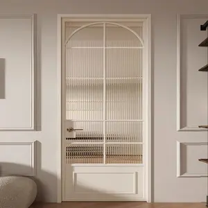 Pintu kayu pvc desain tunggal pintu kamar tidur pintu kayu dengan penutup film pvc