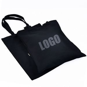 Wholesale Custom Print Logo Cheap Reusable Shopping Bags Friendly <b>Plain</b> Black Blank Cotton <b>Canvas</b> Tote Bag <b>Large</b> Amount of Stock - Product Image 2