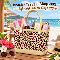 Sac de plage en EVA imprimé, sac à main imperméable avec motif animal et motif palmier pour les voyages, les stations balnéaires, personnalisable
